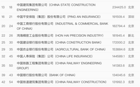 世界500强中国企业(芜湖50强企业名单)